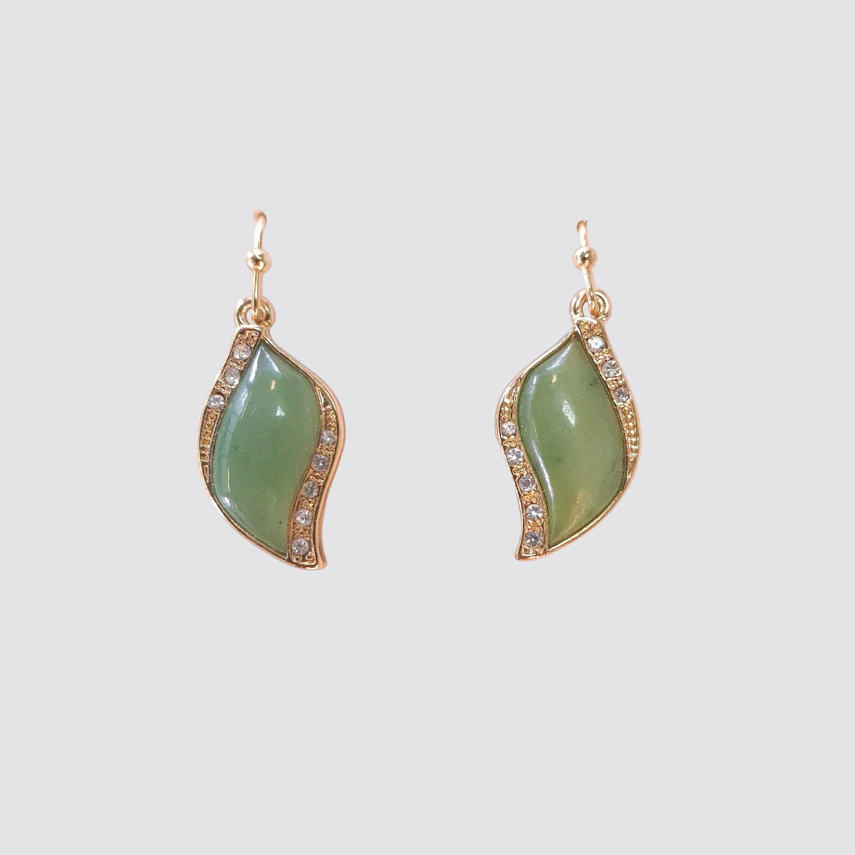 Jade Earrings - 'Crystal Leaf'