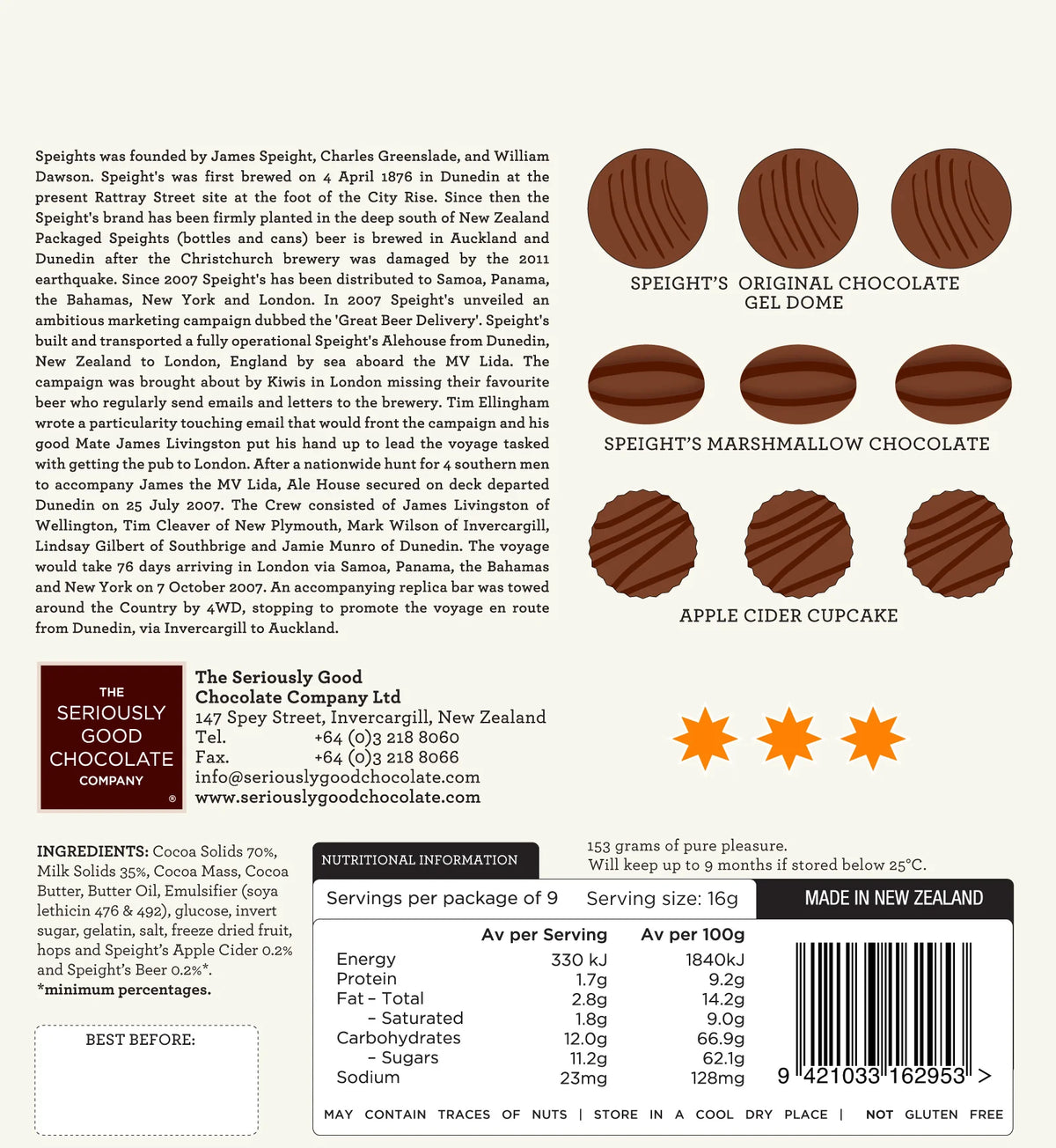 Seriously Good Chocolate Co. - Speights Chocolate 9pk