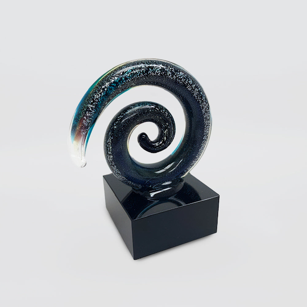 Glass Spiral - Black 'Paua' Style