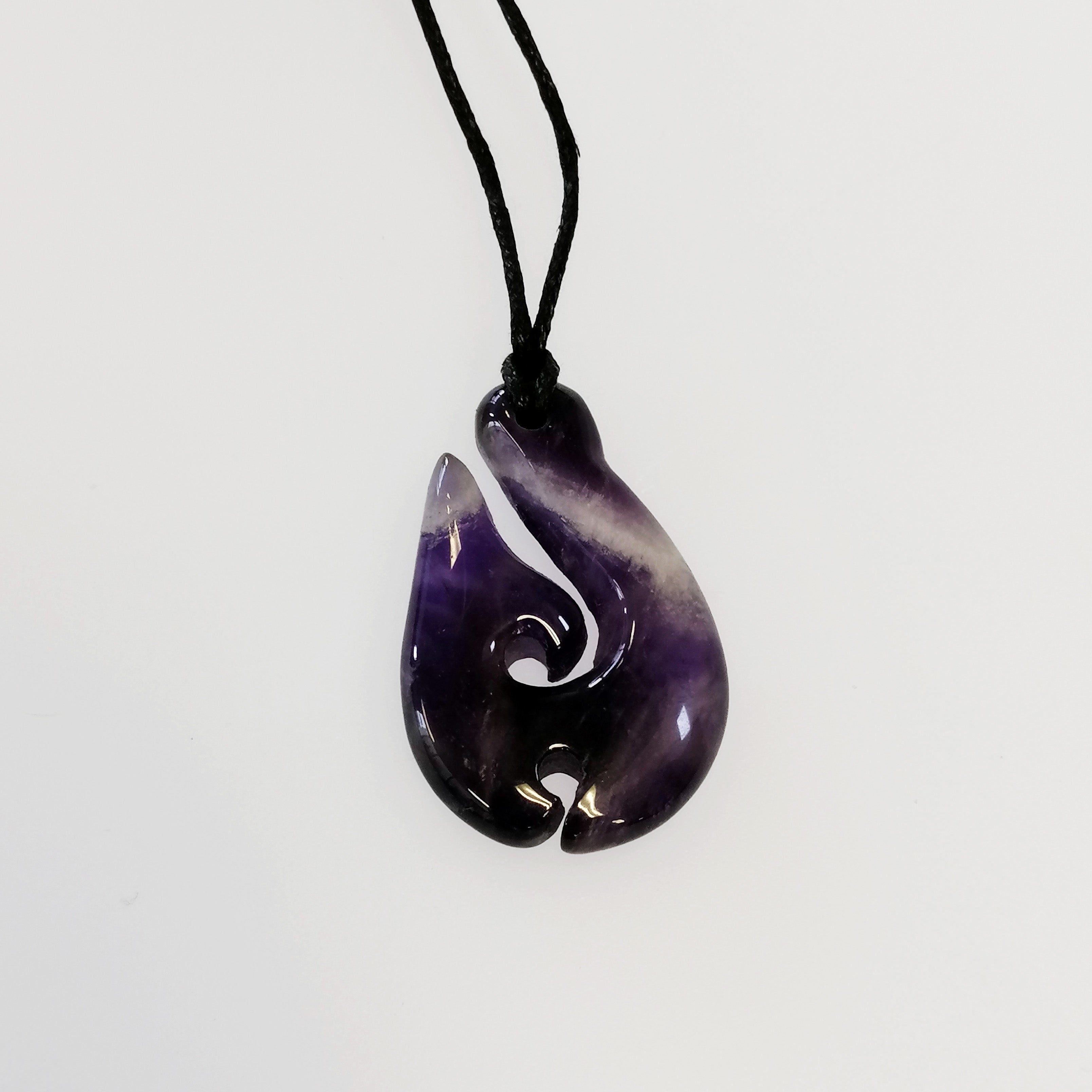 Amethyst Fish Hook Necklace