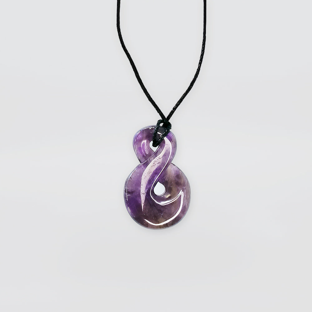 Amythest Necklace - 'Pikorua'