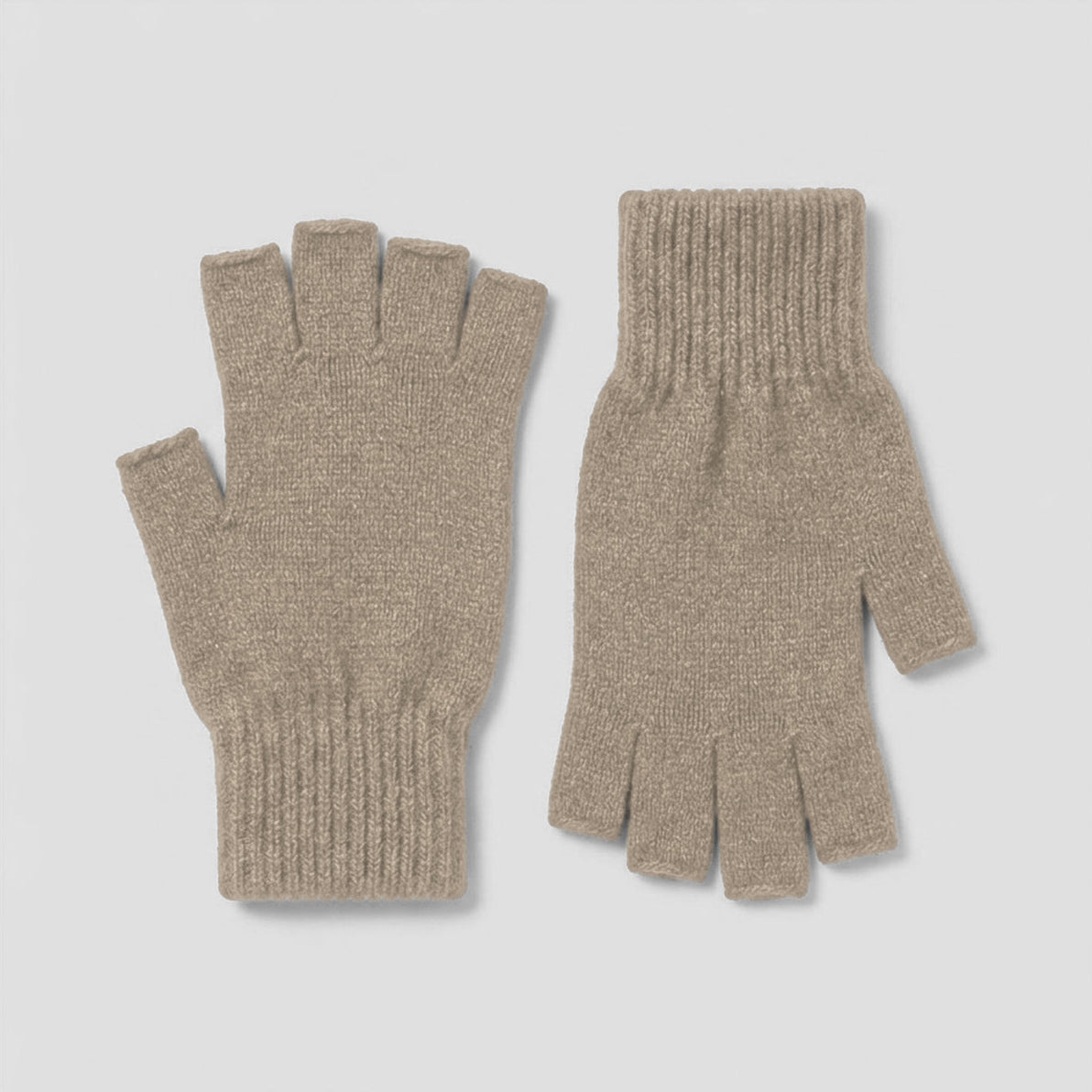 Possum Merino Fingerless Gloves - Natural
