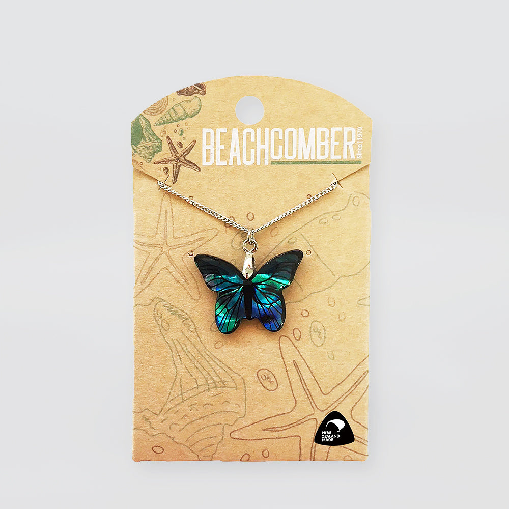 Paua Pendant - Small Butterfly