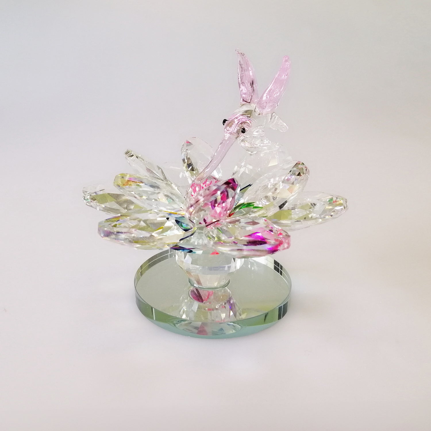 Rotating Crystal Flower Humming Bird