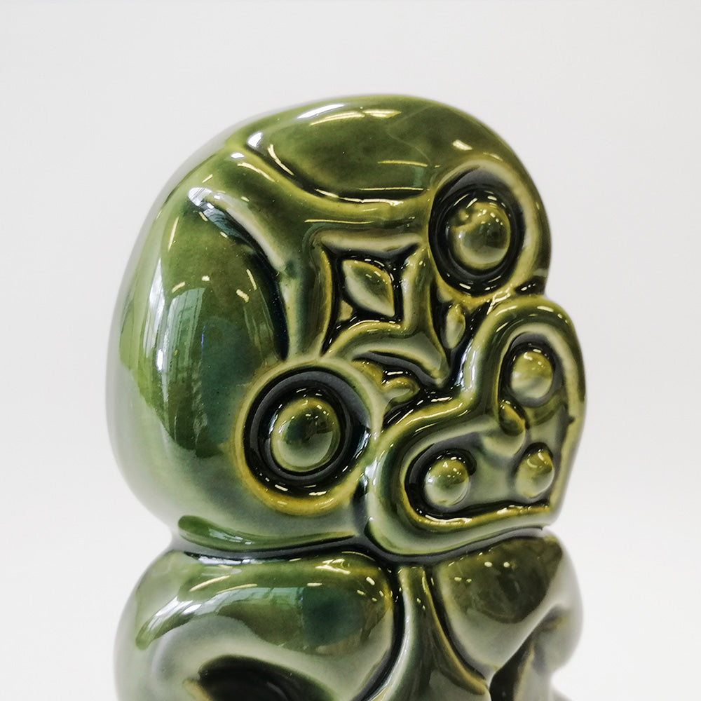 Green Ceramic Tiki - 12.5cm