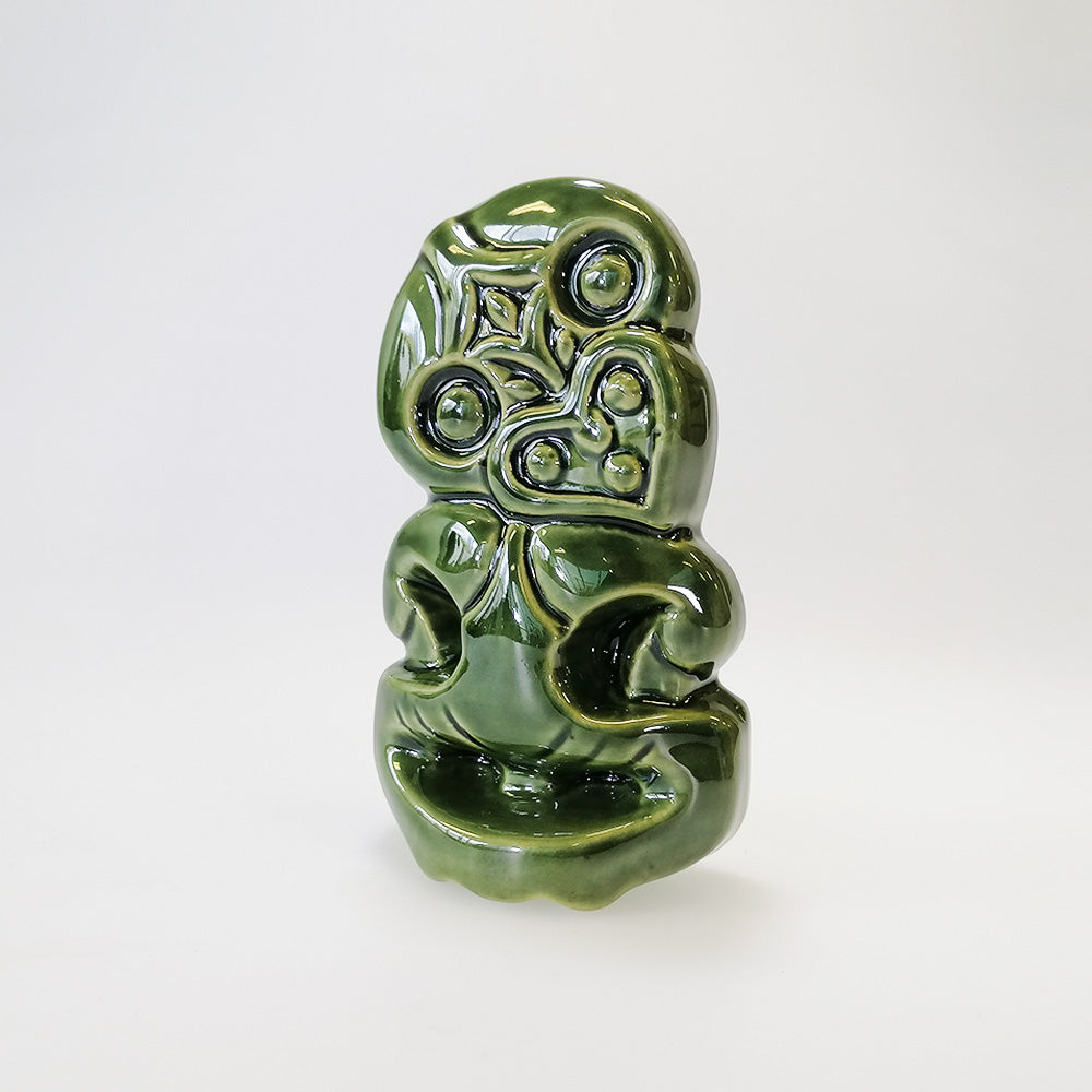 Green Ceramic Tiki - 12.5cm