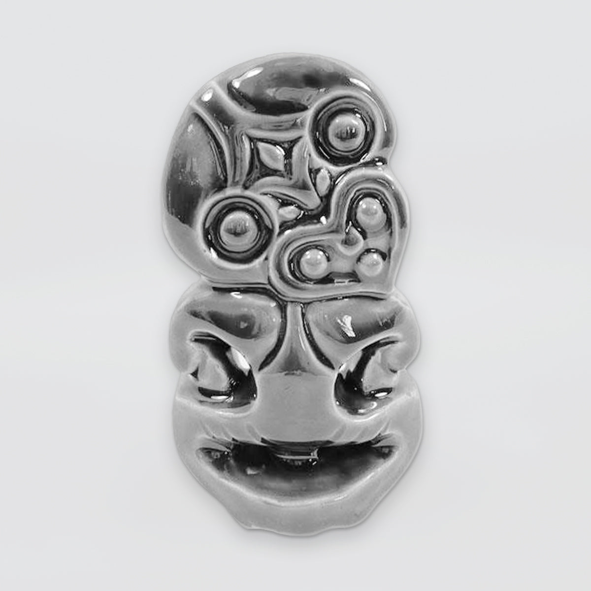 Silver Ceramic Tiki - 12.5cm