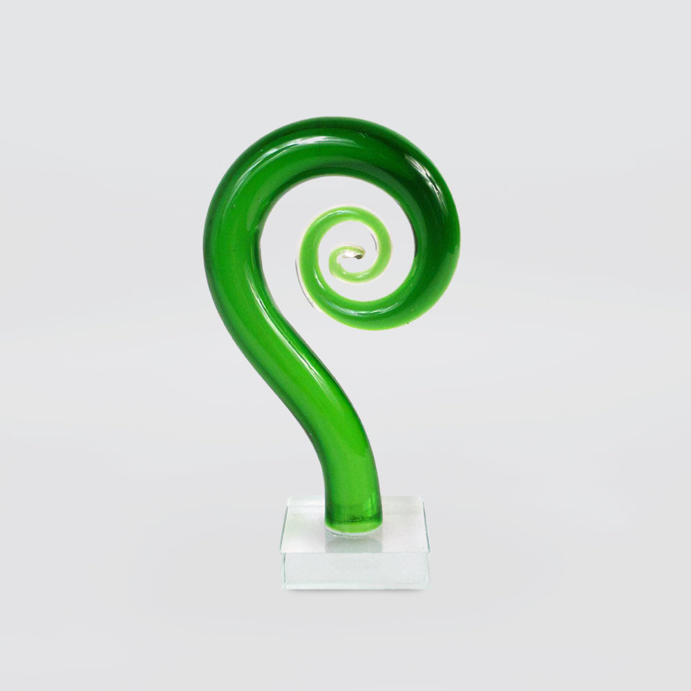 Large Green Glass Koru