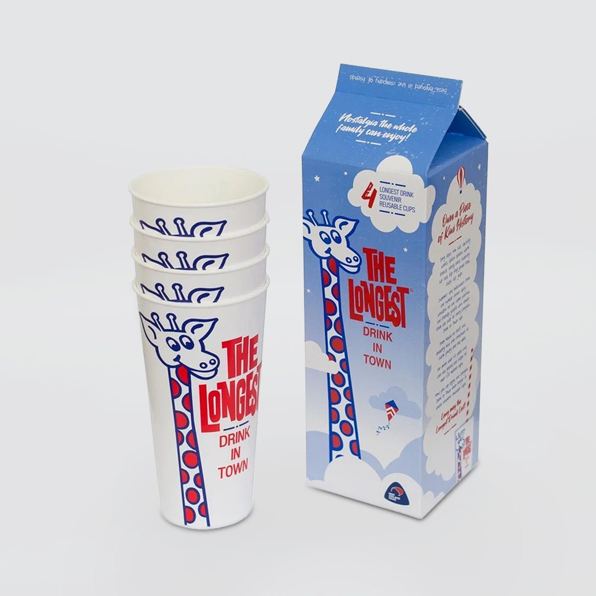 Longest Drink in Town' Milkshake Cups - Set of 4