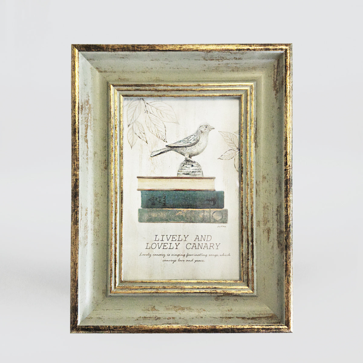 Green Gold Edge Wooden-Look Frame