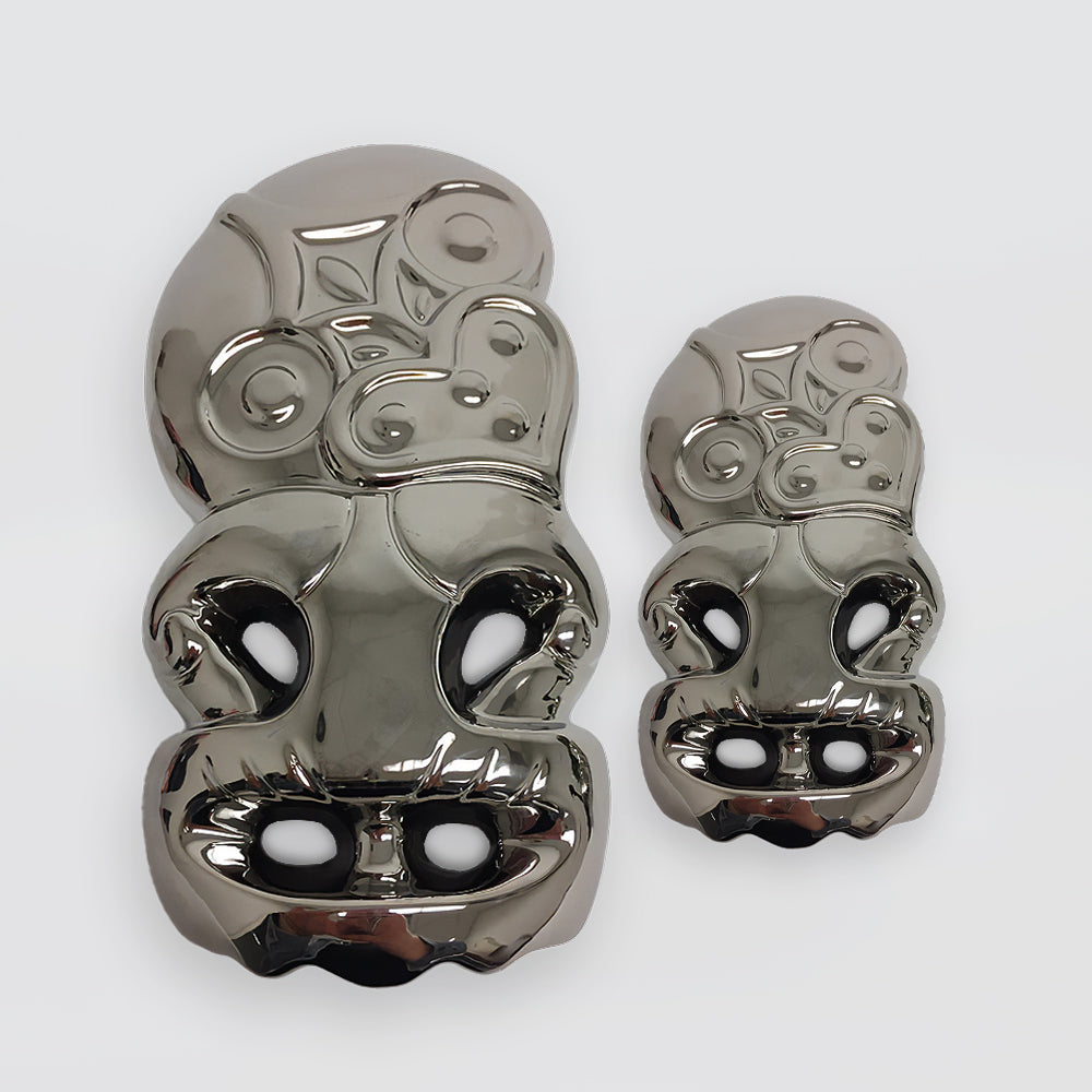 SIlver Ceramic Wall Tikis