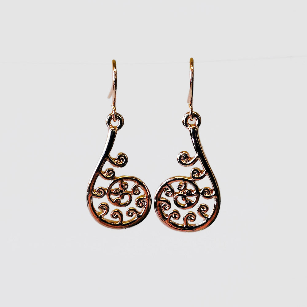 Kiwicraft - Silver Fern Gold Earrings