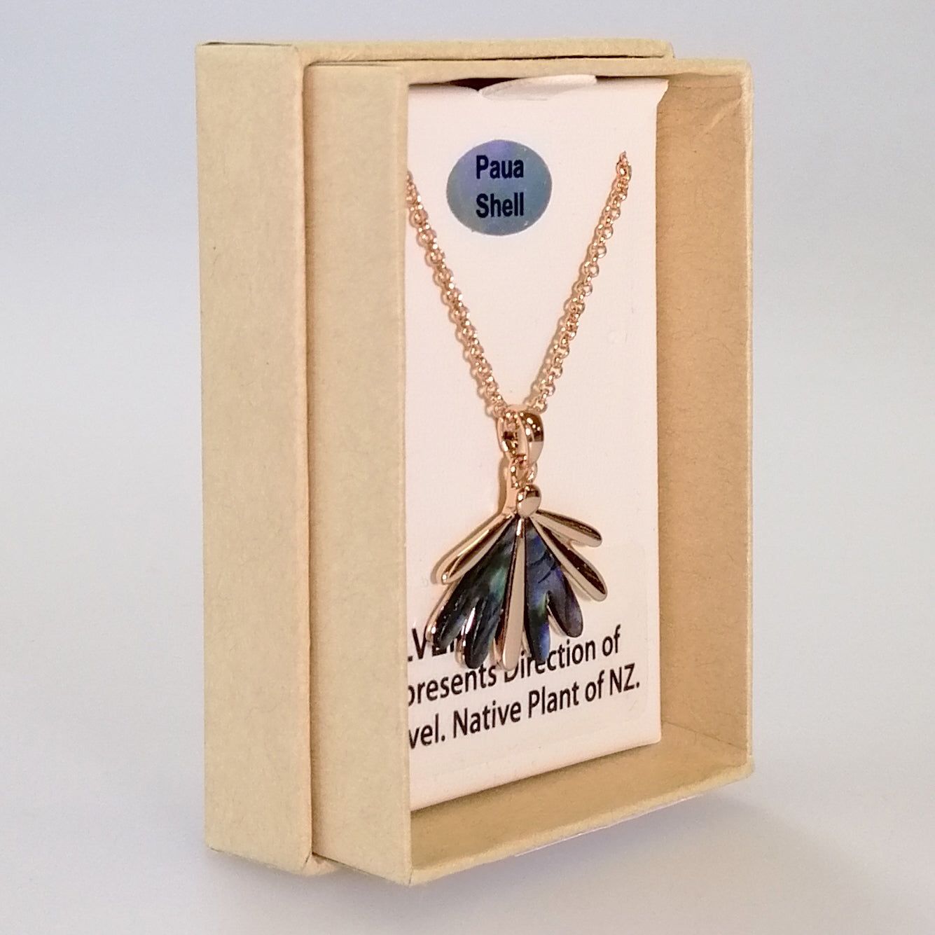 Kiwicraft - Rose Gold & Paua Fantail Necklace