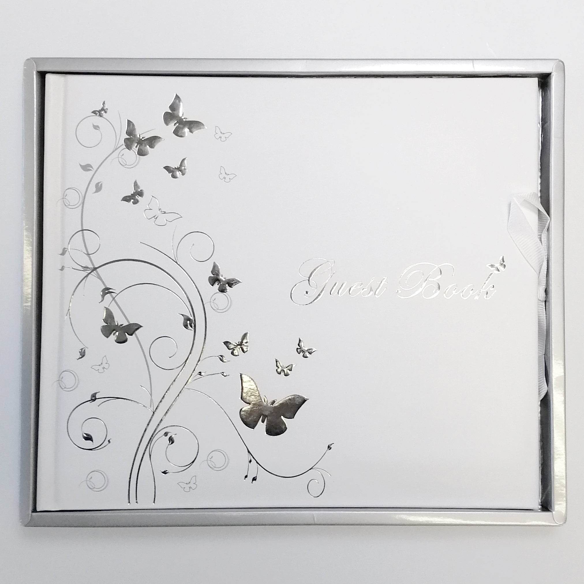 White Butterfly Guest Book