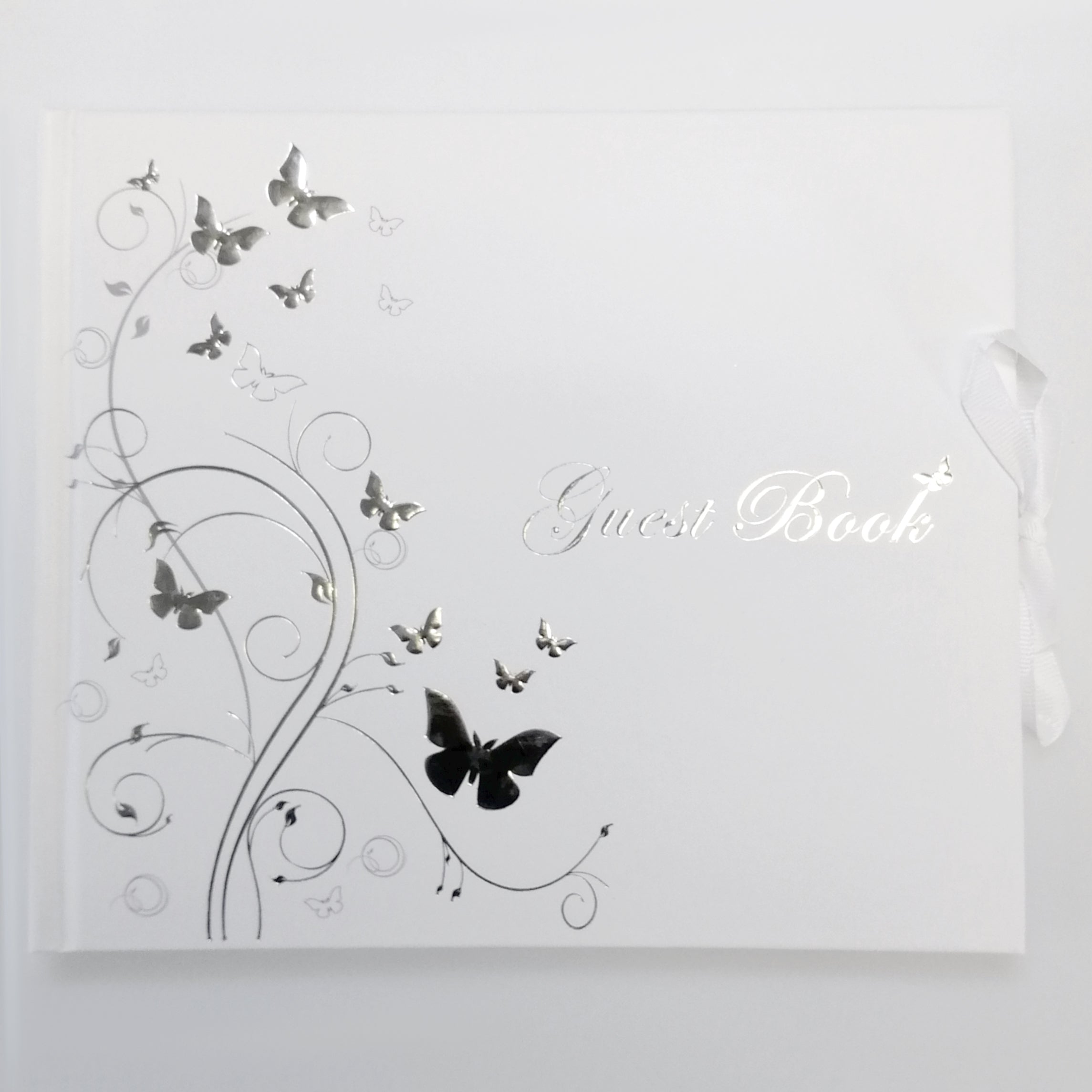 White Butterfly Guest Book