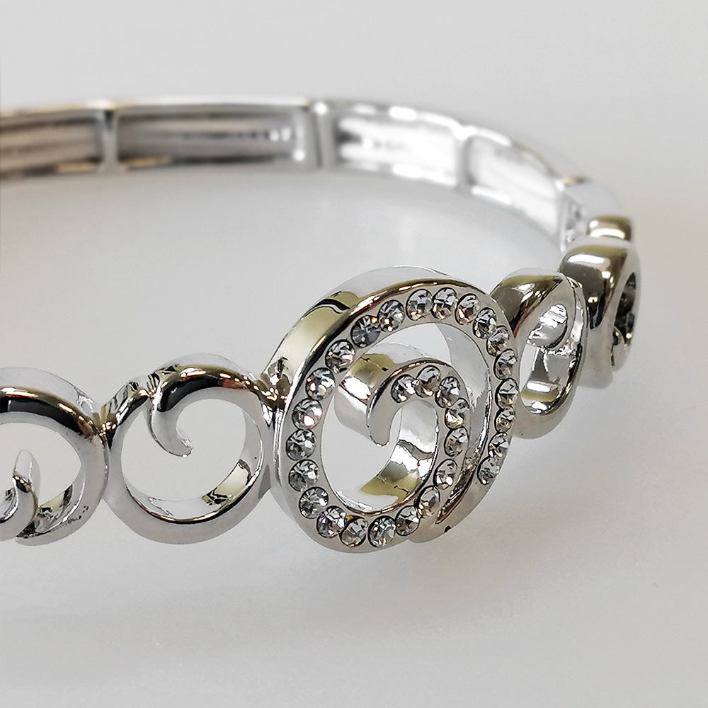 Rhodium Koru Elastic Bracelet