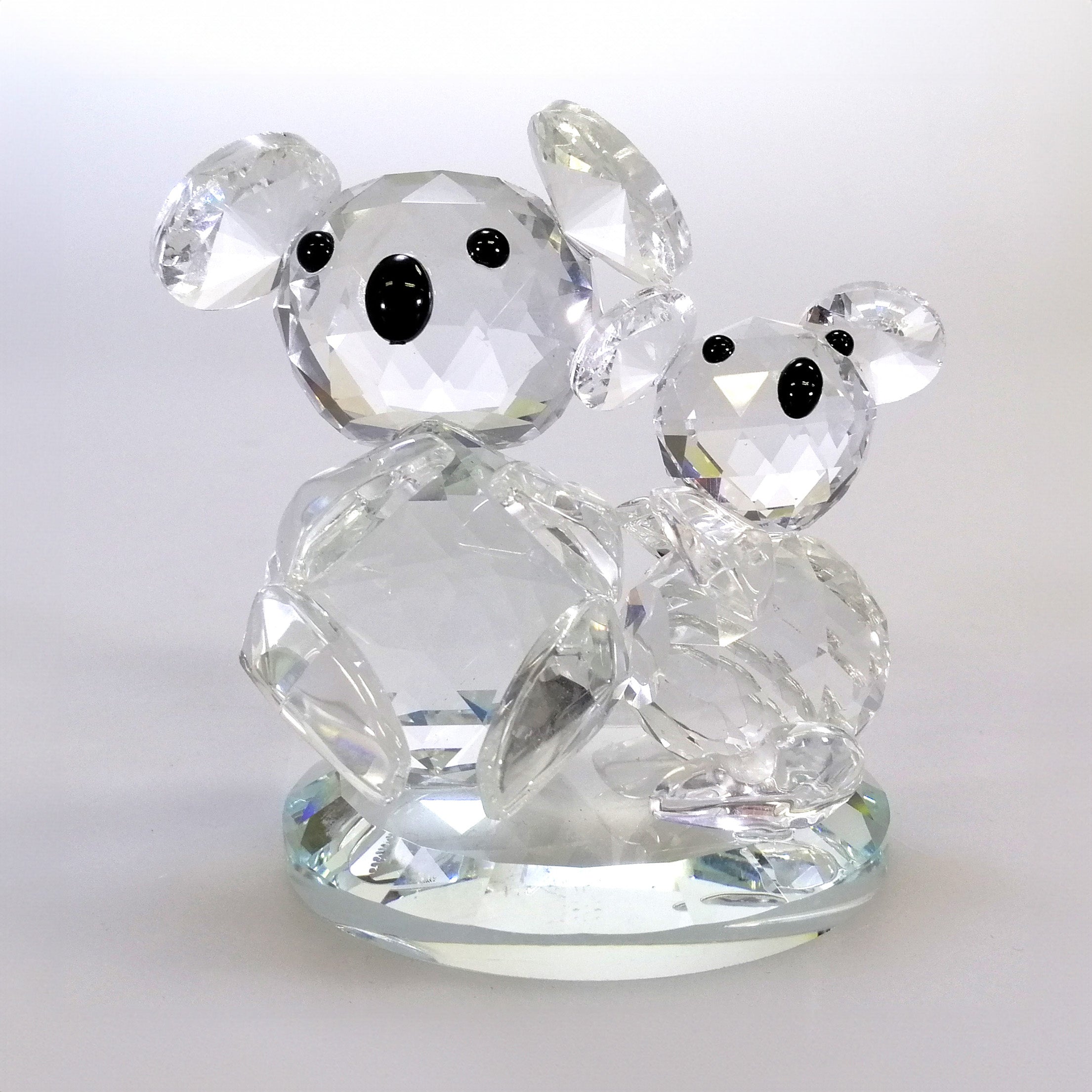 Clear Glass Bear with Baby Bear