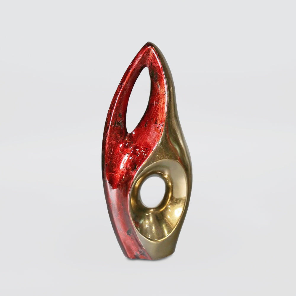 Red & Gold Mottle Sculpture - 31cm
