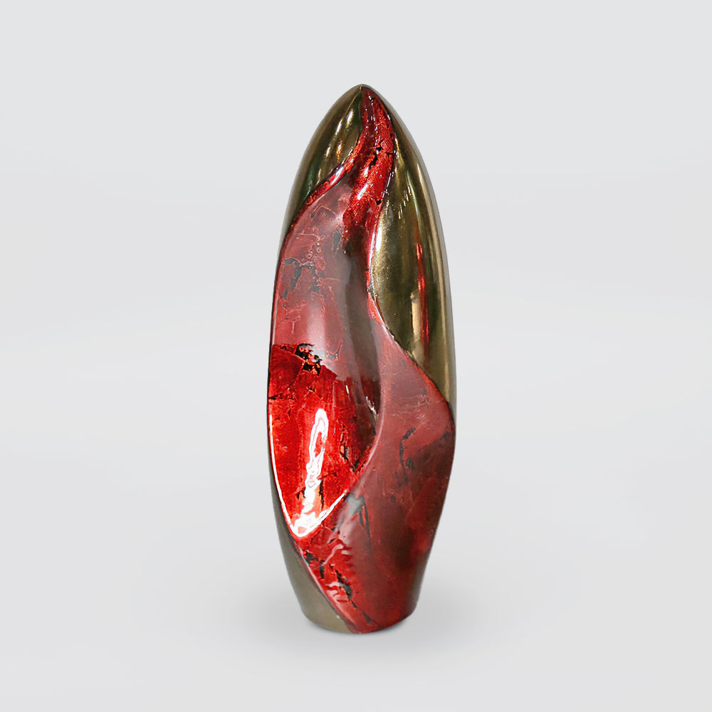 Red & Gold Mottle Bullet Sculpture - 36cm