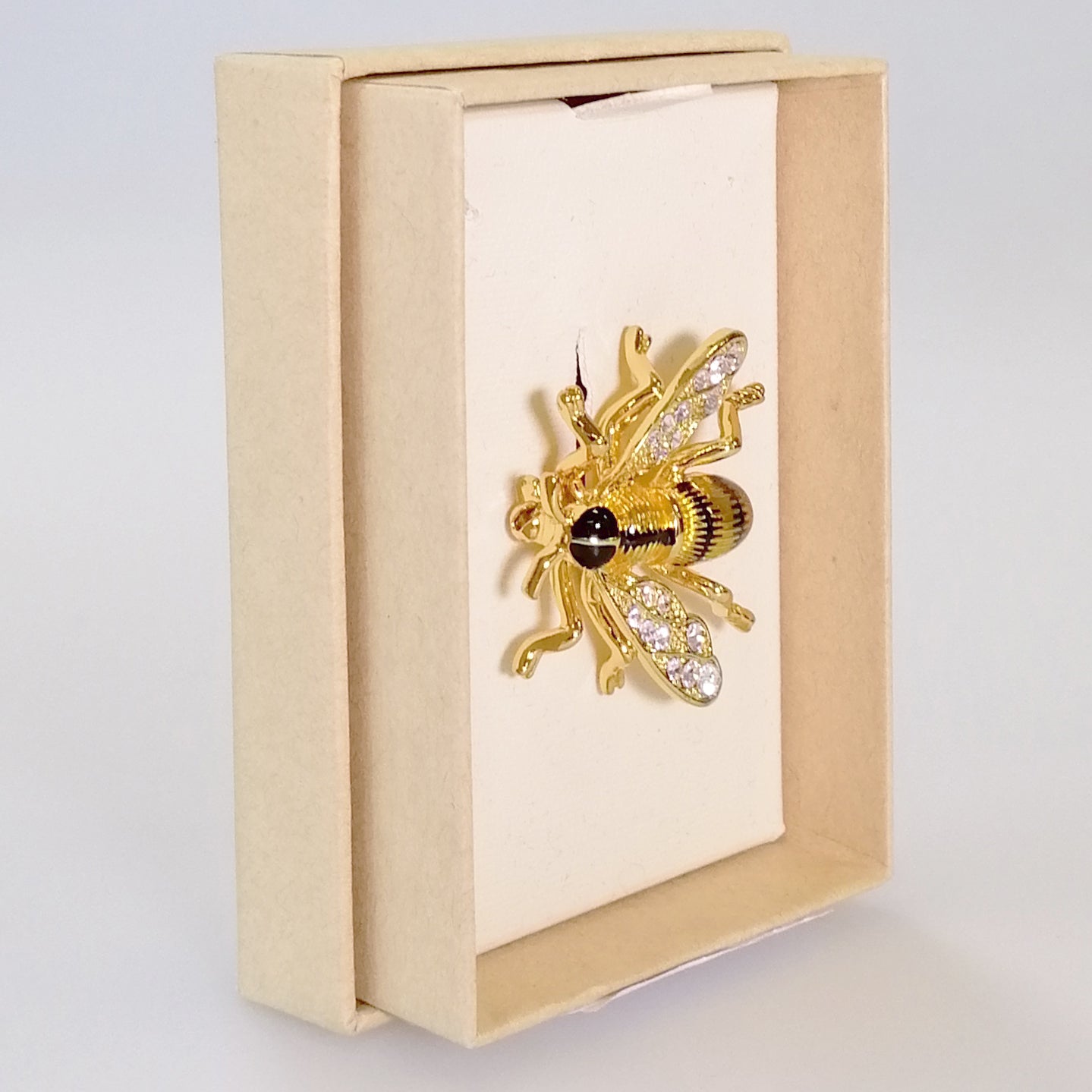 Kiwicraft - Rhinestone Gold-look Bee Brooch