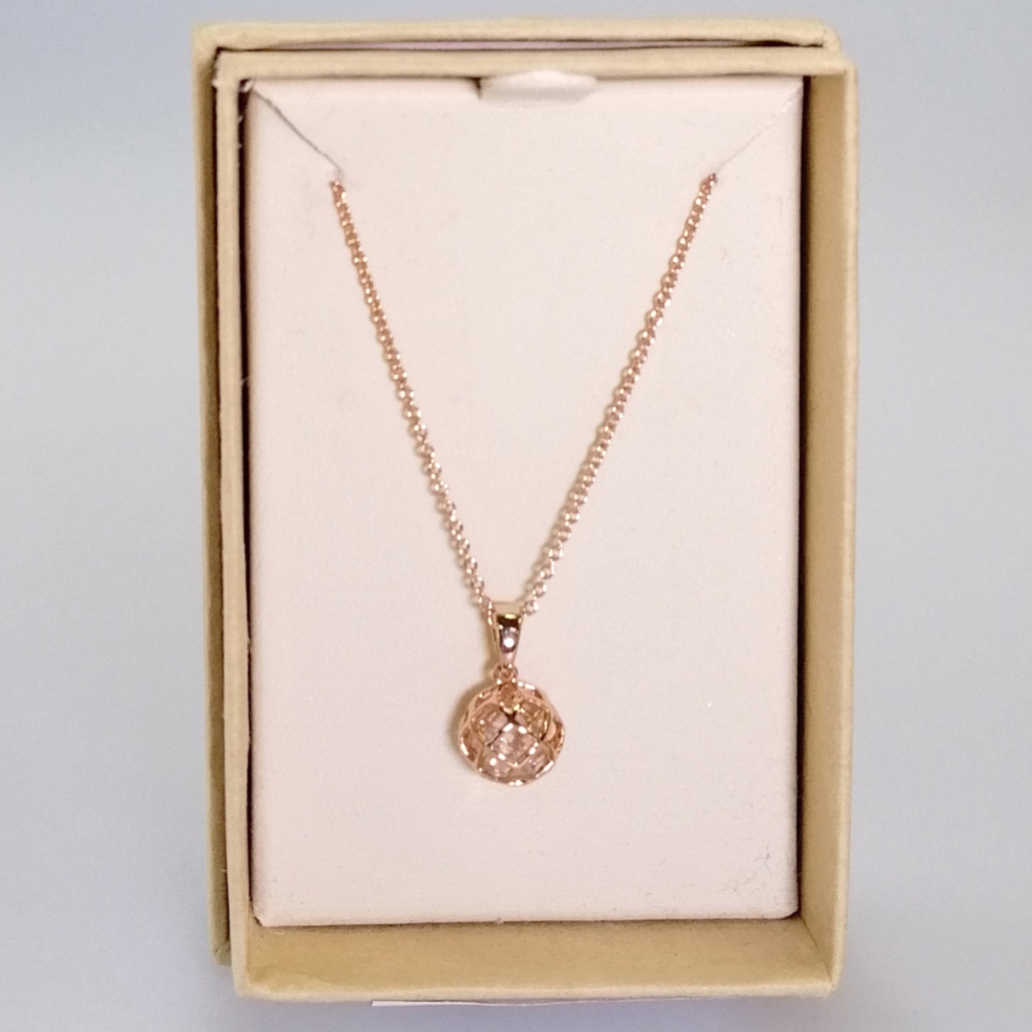 Kiwicraft - Rose Gold Zircon Ball Necklace