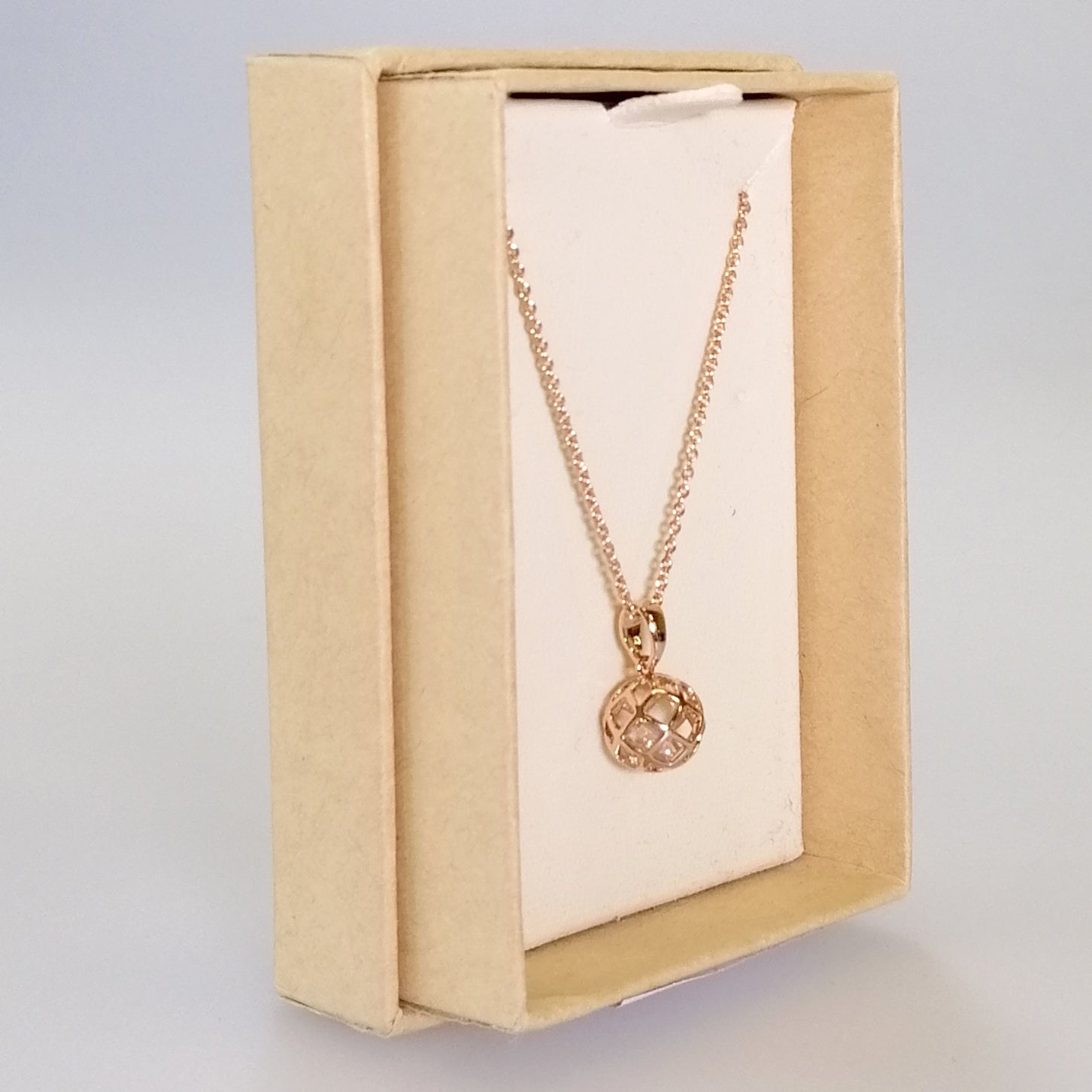 Kiwicraft - Rose Gold Zircon Ball Necklace