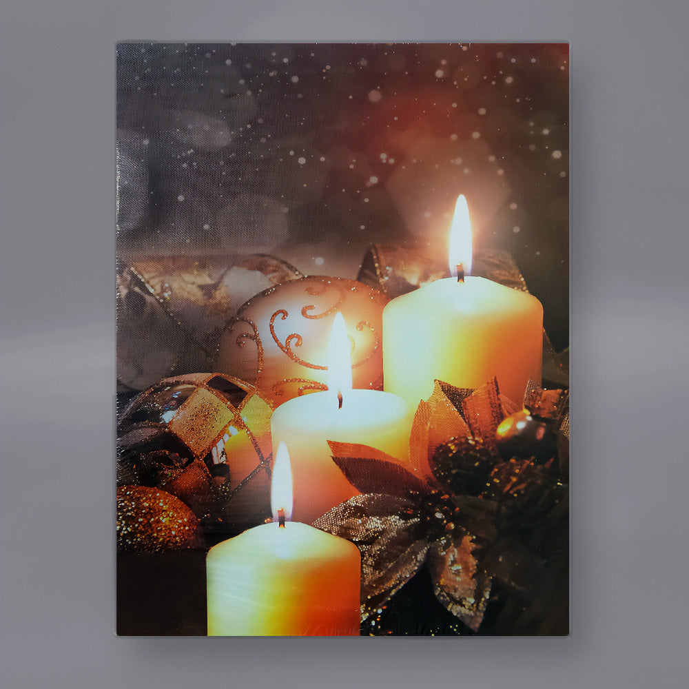 3 Candle Christmas' LED Print