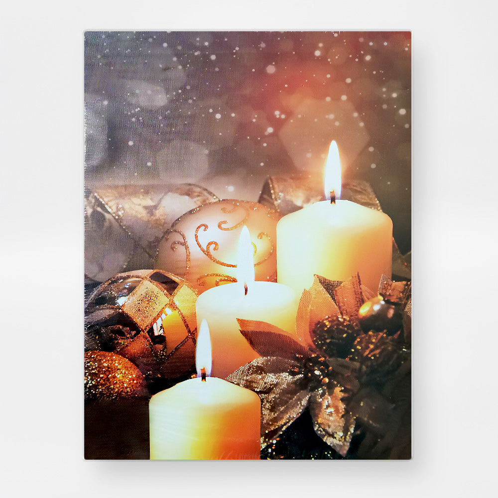 3 Candle Christmas' LED Print