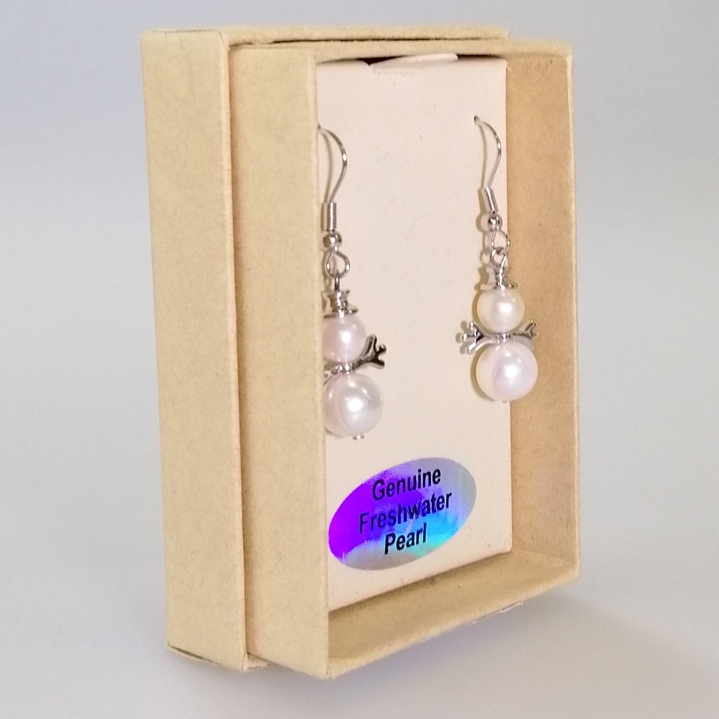 Kiwicraft - Pearl Snowman Earrings