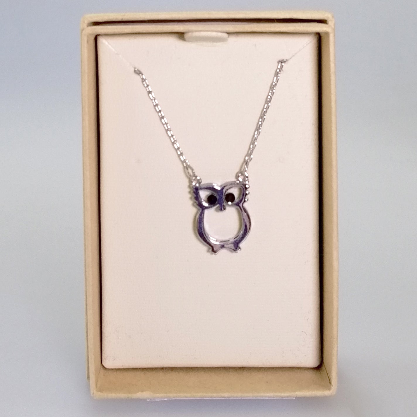 Kiwicraft - Rhodium Owl Necklace