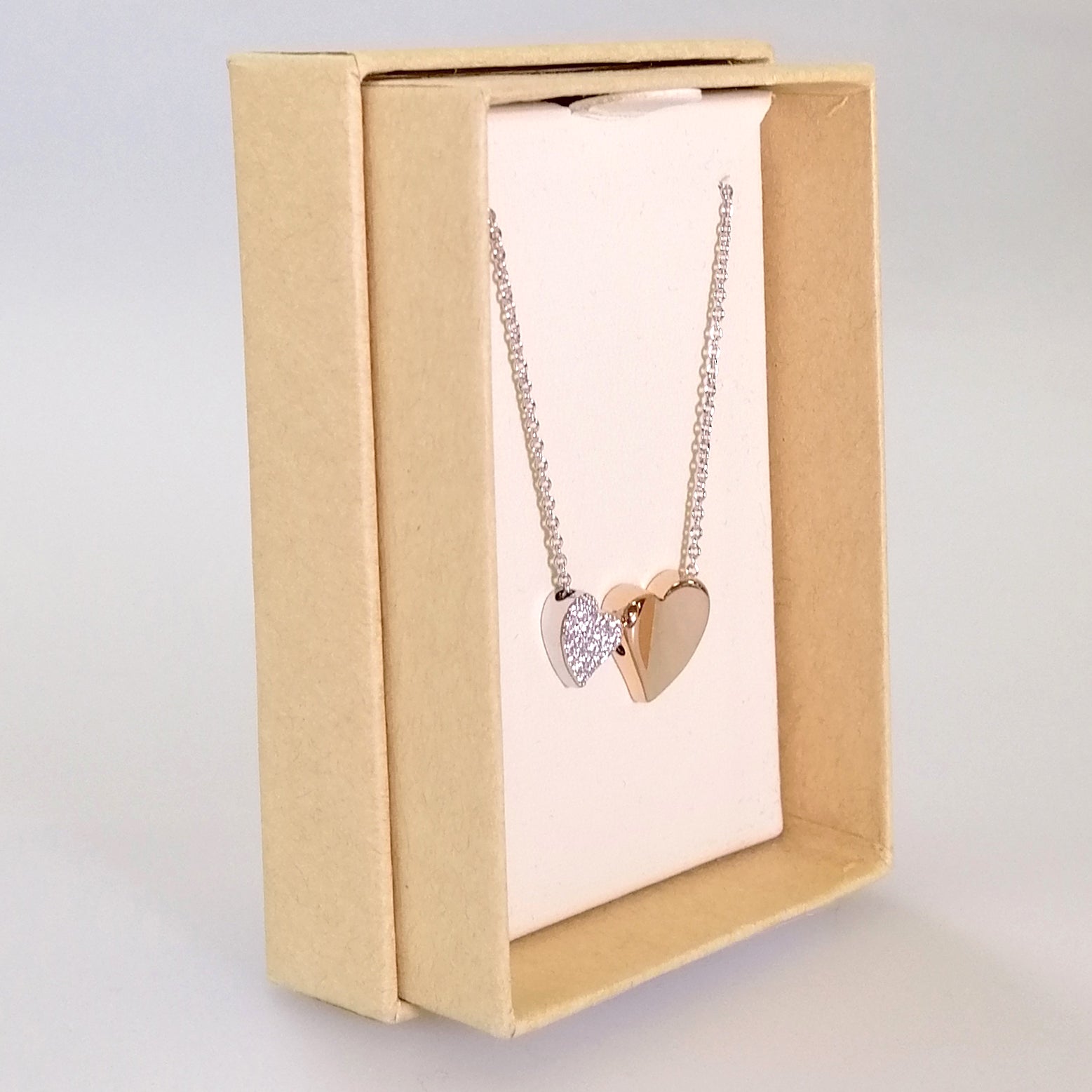 Kiwicraft - Rose Gold Hearts Necklace