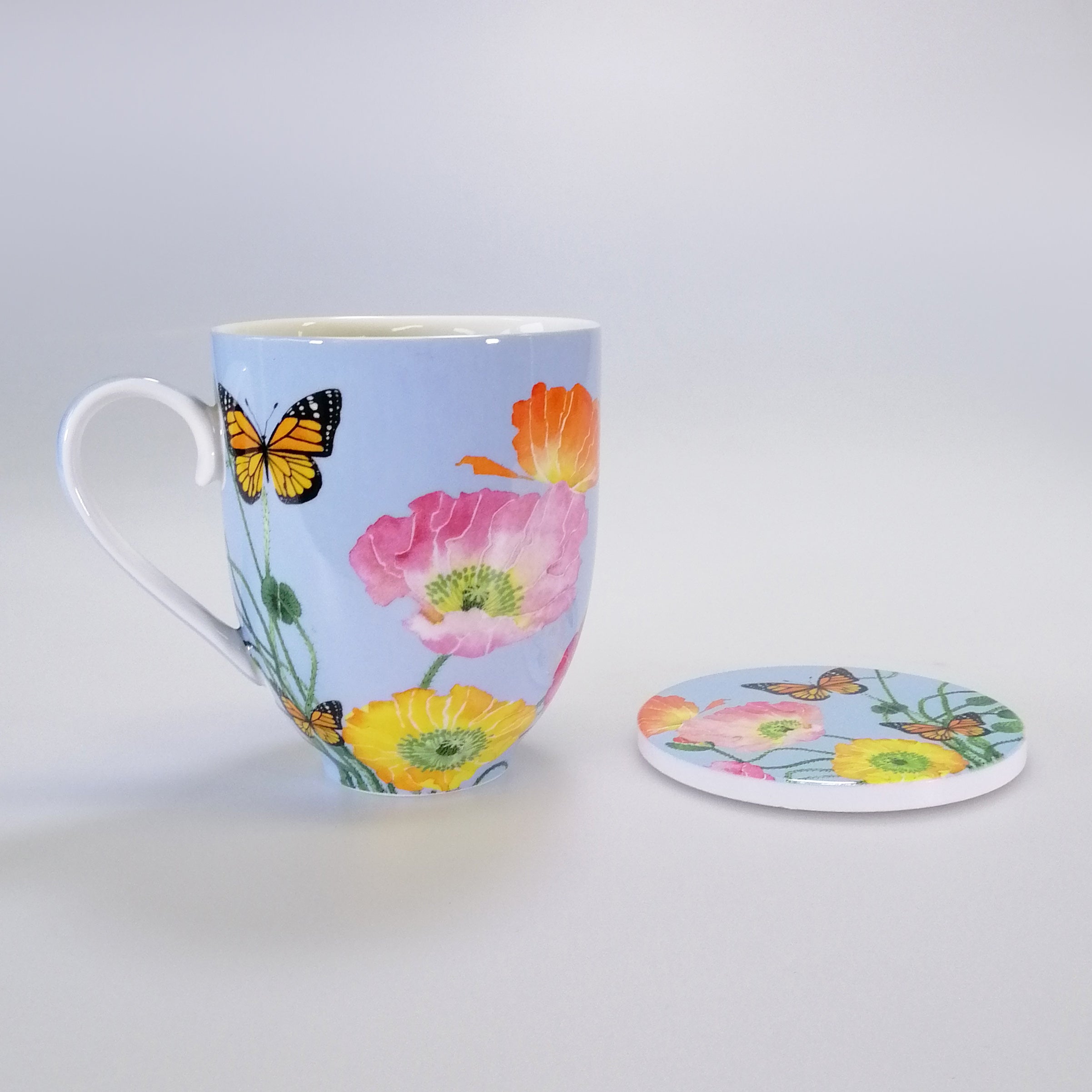 Posey Mug & Coaster Set - Poppies