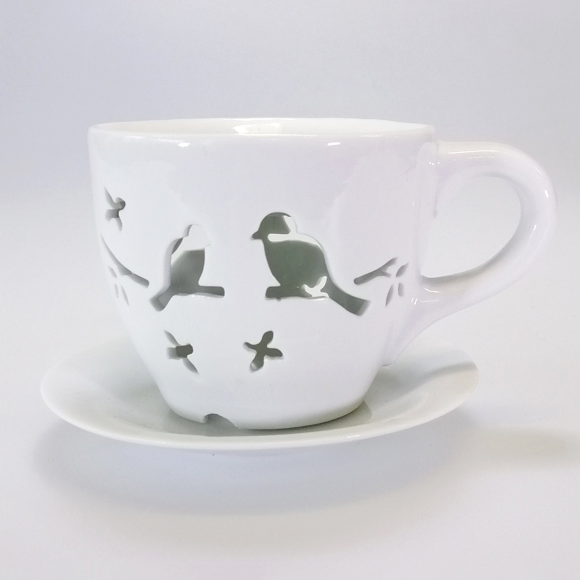 Teacup Style Oil Burner - Birds