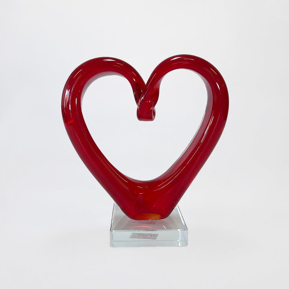 Red Glass Heart - 18cm