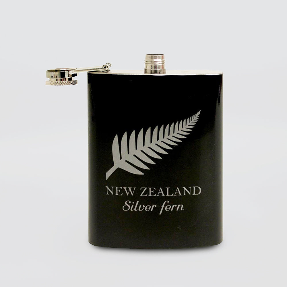 Stainless Steel 'NZ Silver Fern' Hip Flask