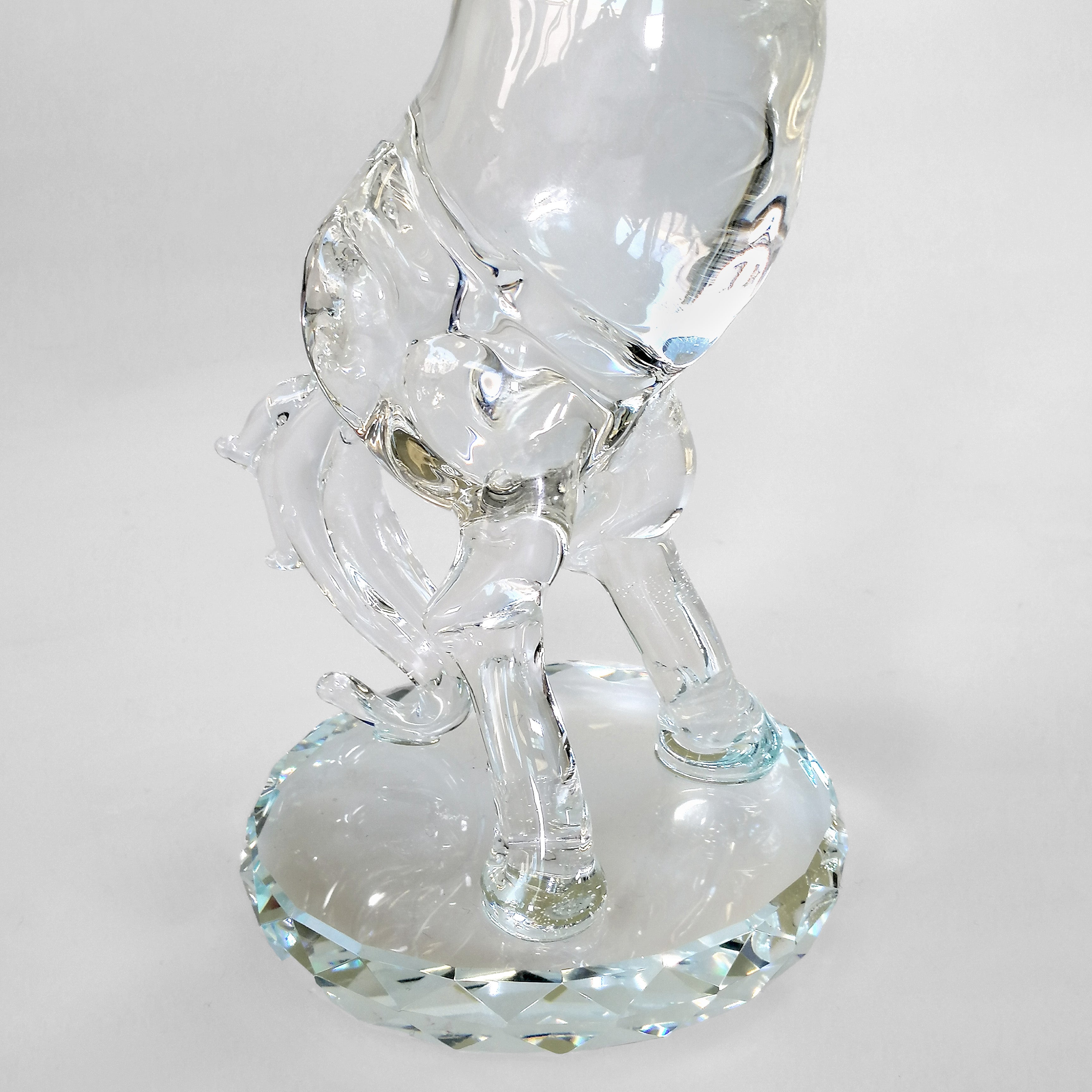 Rearing Horse Glass Sculpture - 23cm