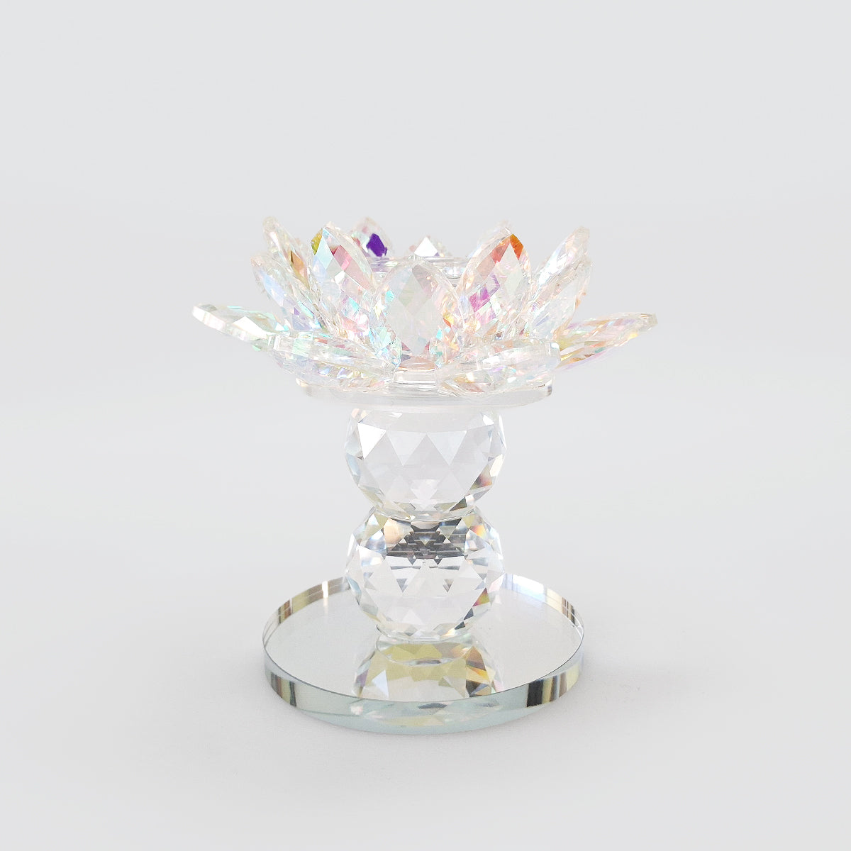 Iridescent Flower Pillar Candle Stand