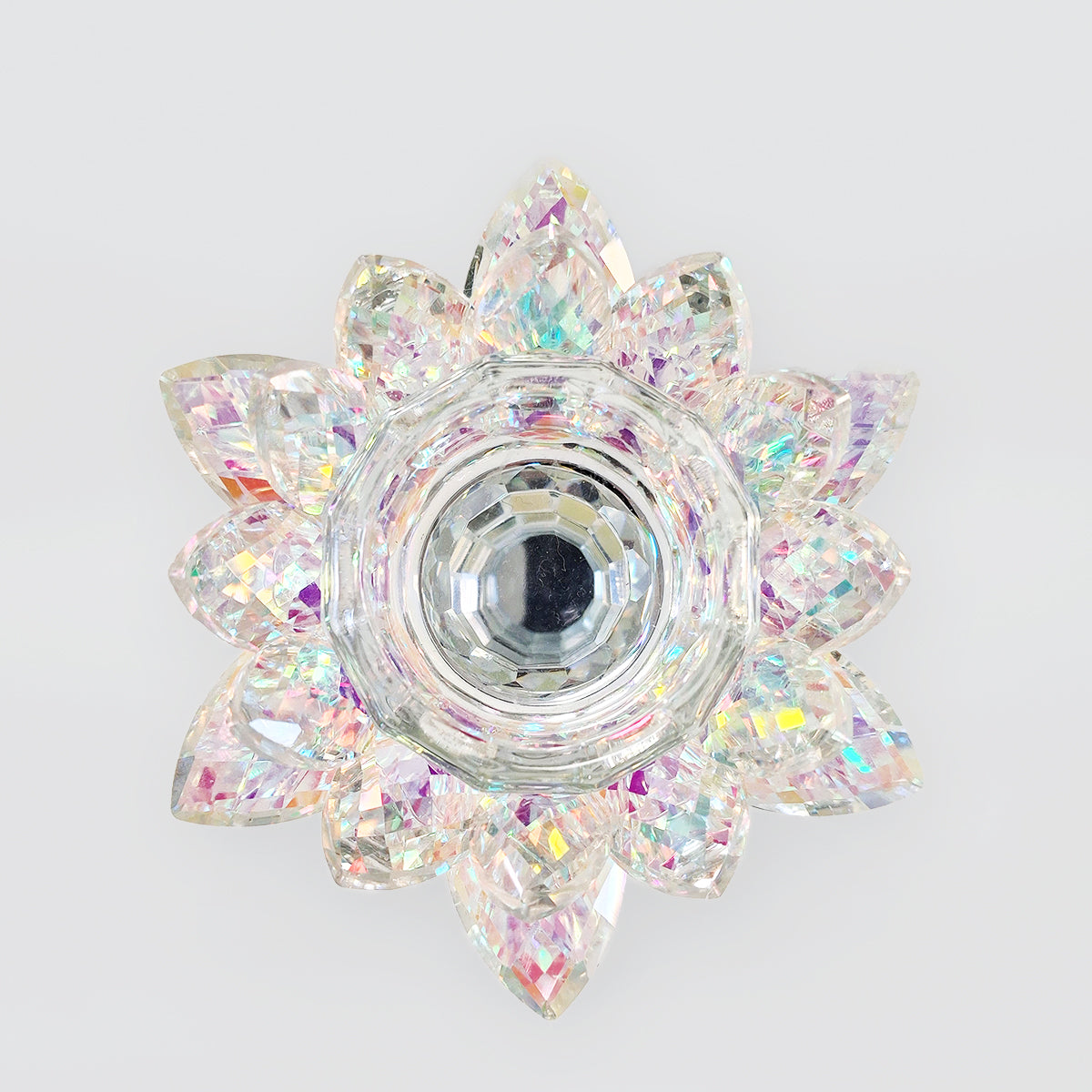 Iridescent Flower Pillar Candle Stand