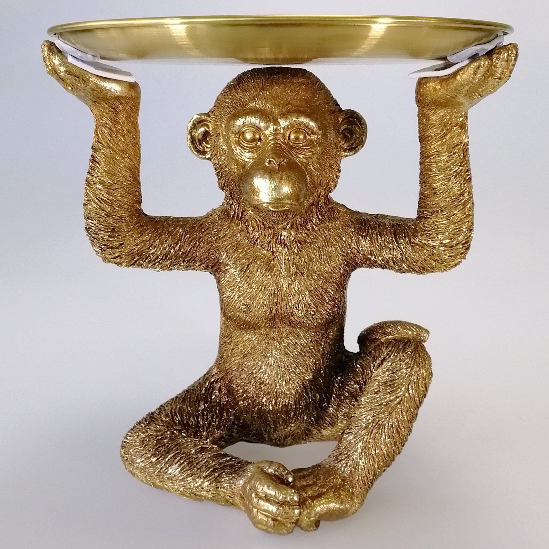 Painted Gold Monkey & Gold Tray
