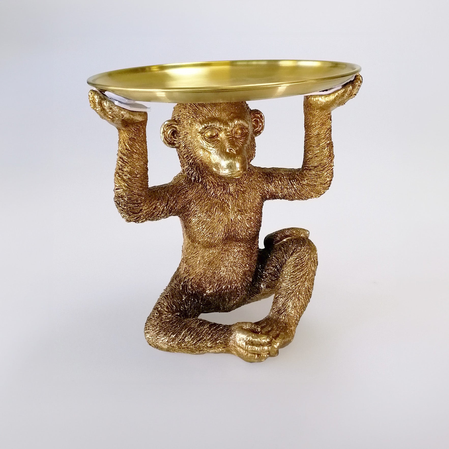 Painted Gold monkeys & Gold Tray