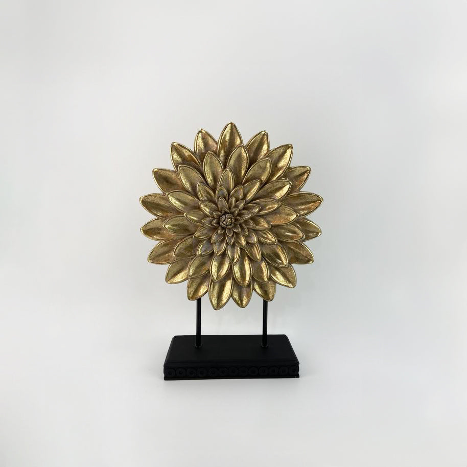 Flower on a Stand - Gold - 35.5cm