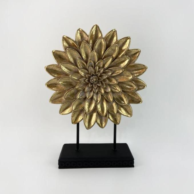 Flower on a Stand - Gold - 35.5cm