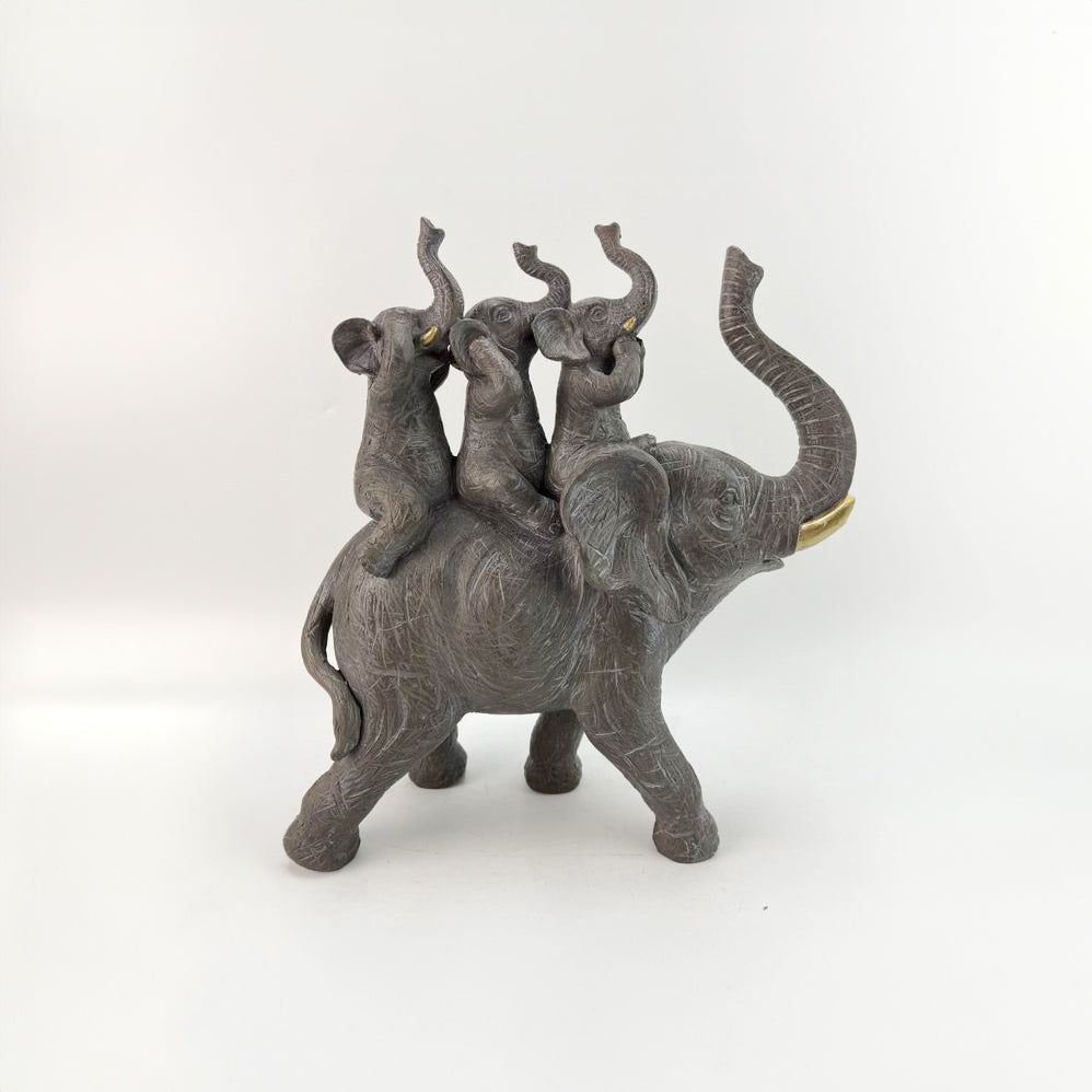 Calves Riding Elephant - 26.2cm