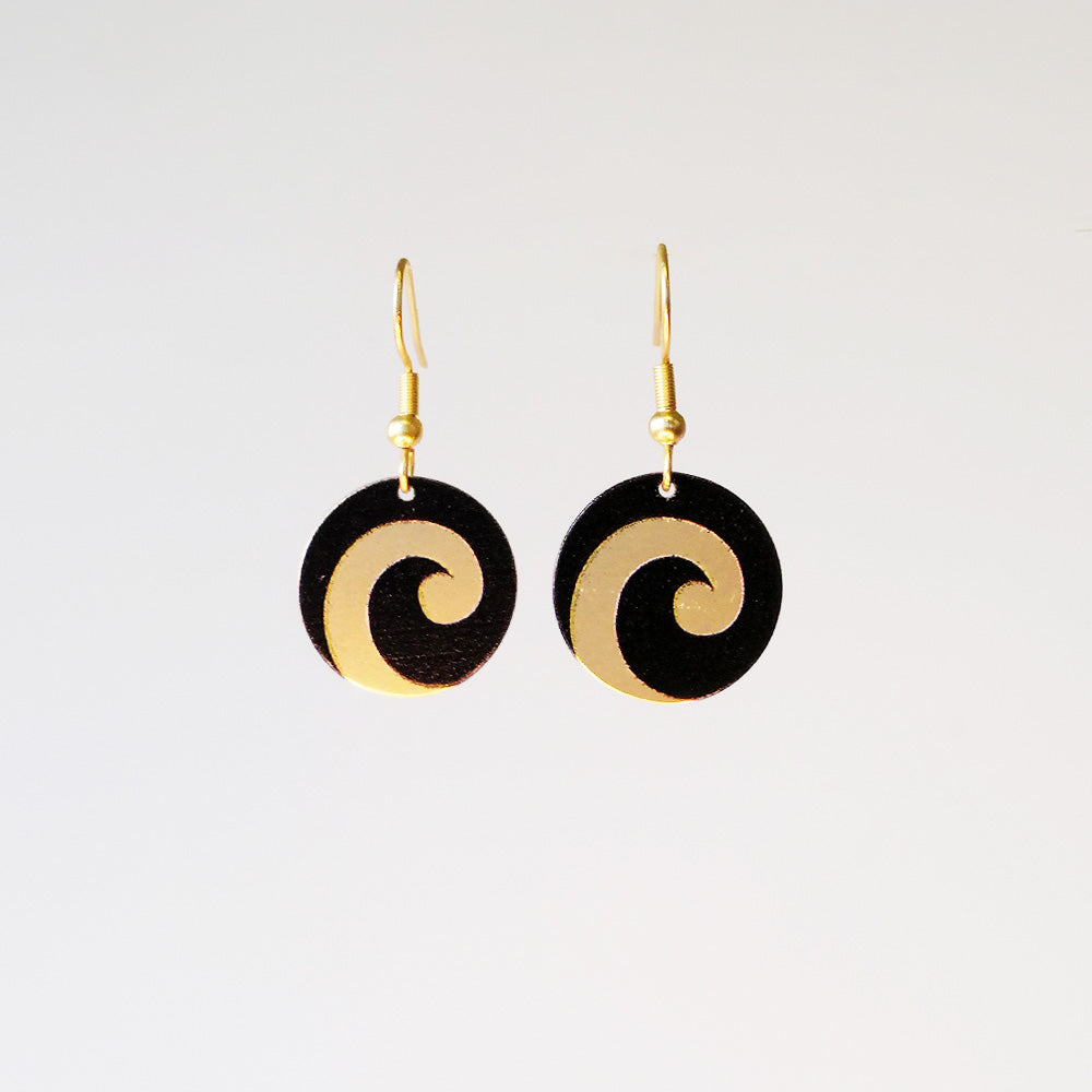 Tribal Earth' Koru Fan & Drop Earrings Set