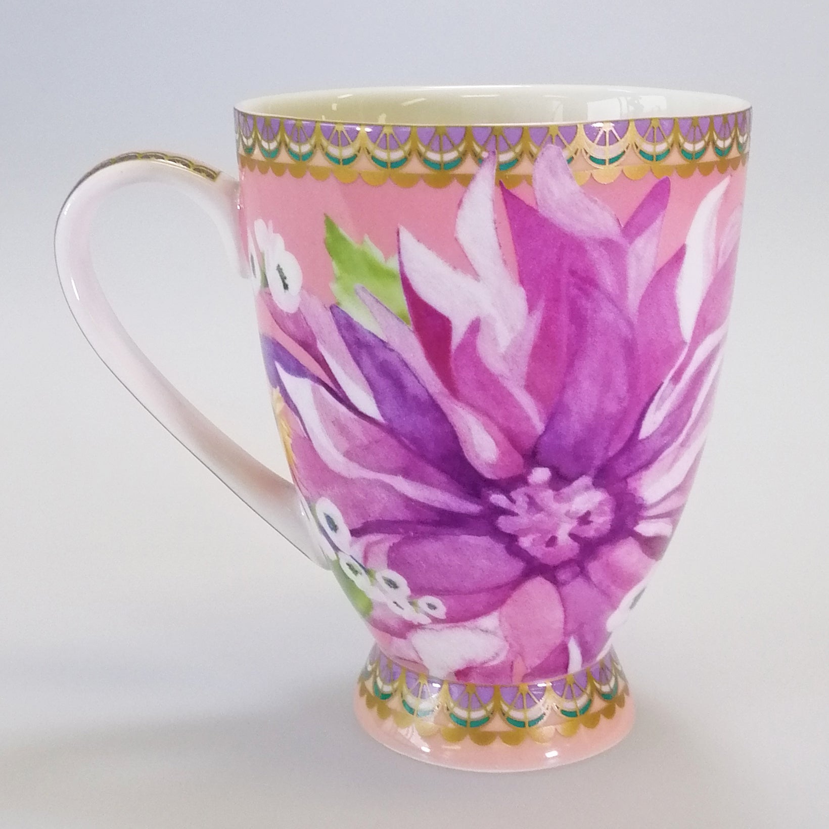 Dahlia Daze Footed Mug - Pink