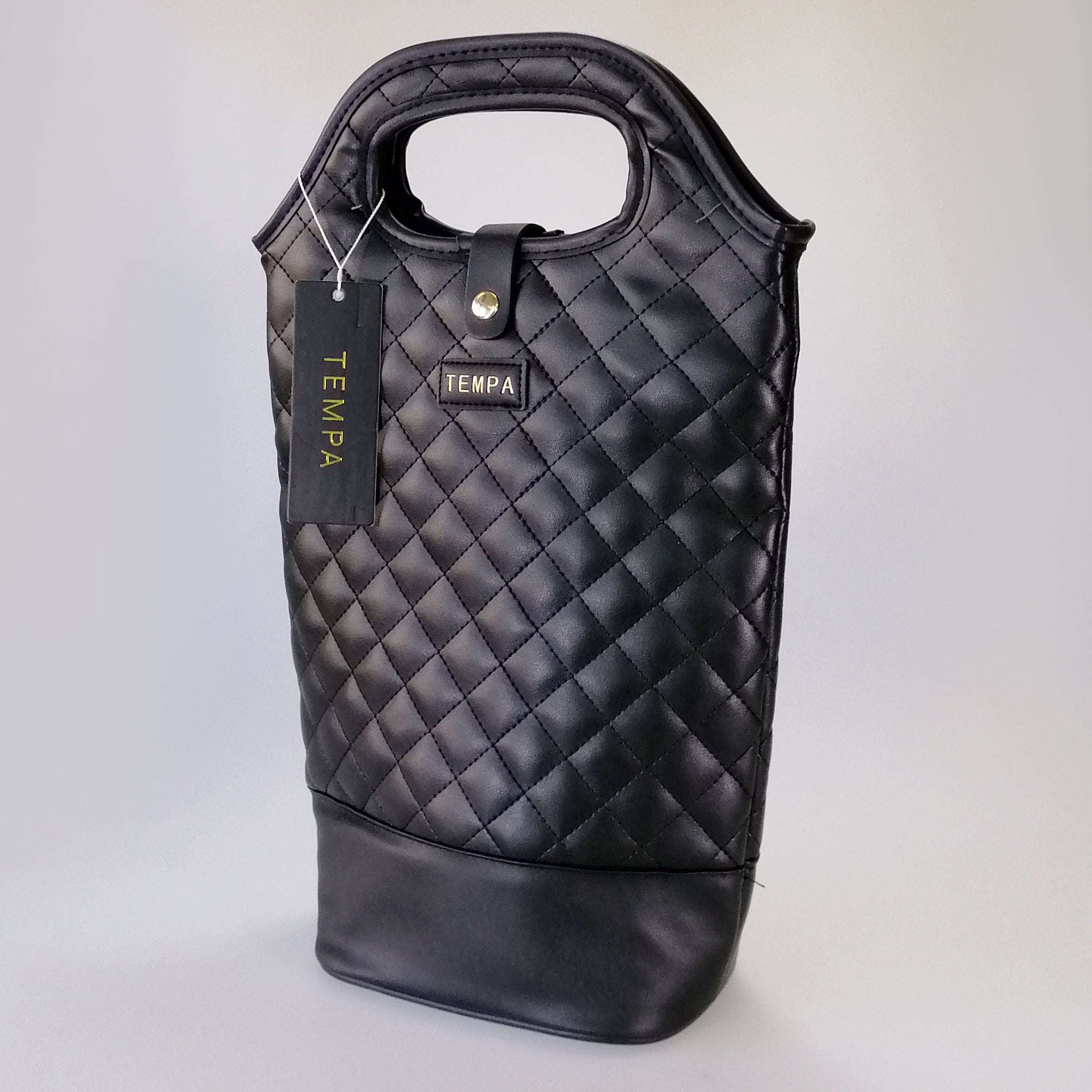 Tempa - Avery Wine Carry Bag - Double - Quilted Black