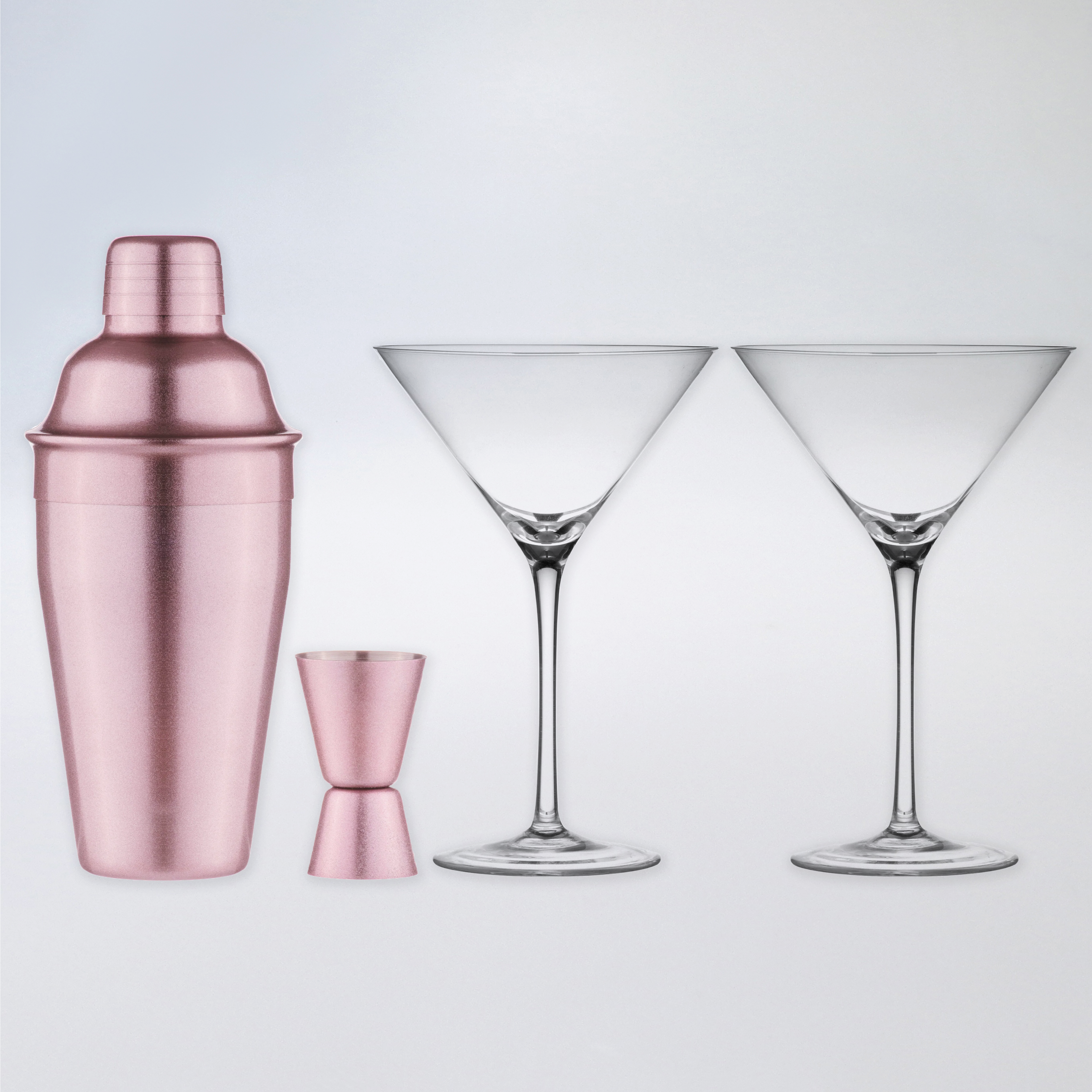 Tempa Aurora Cocktail Shaker and Martini Glass Gift Set - Blush