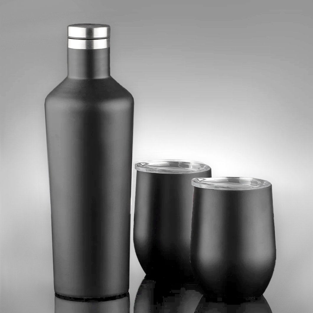 Tempa Aurora 3 Piece Portable Wine Set - Matte Black