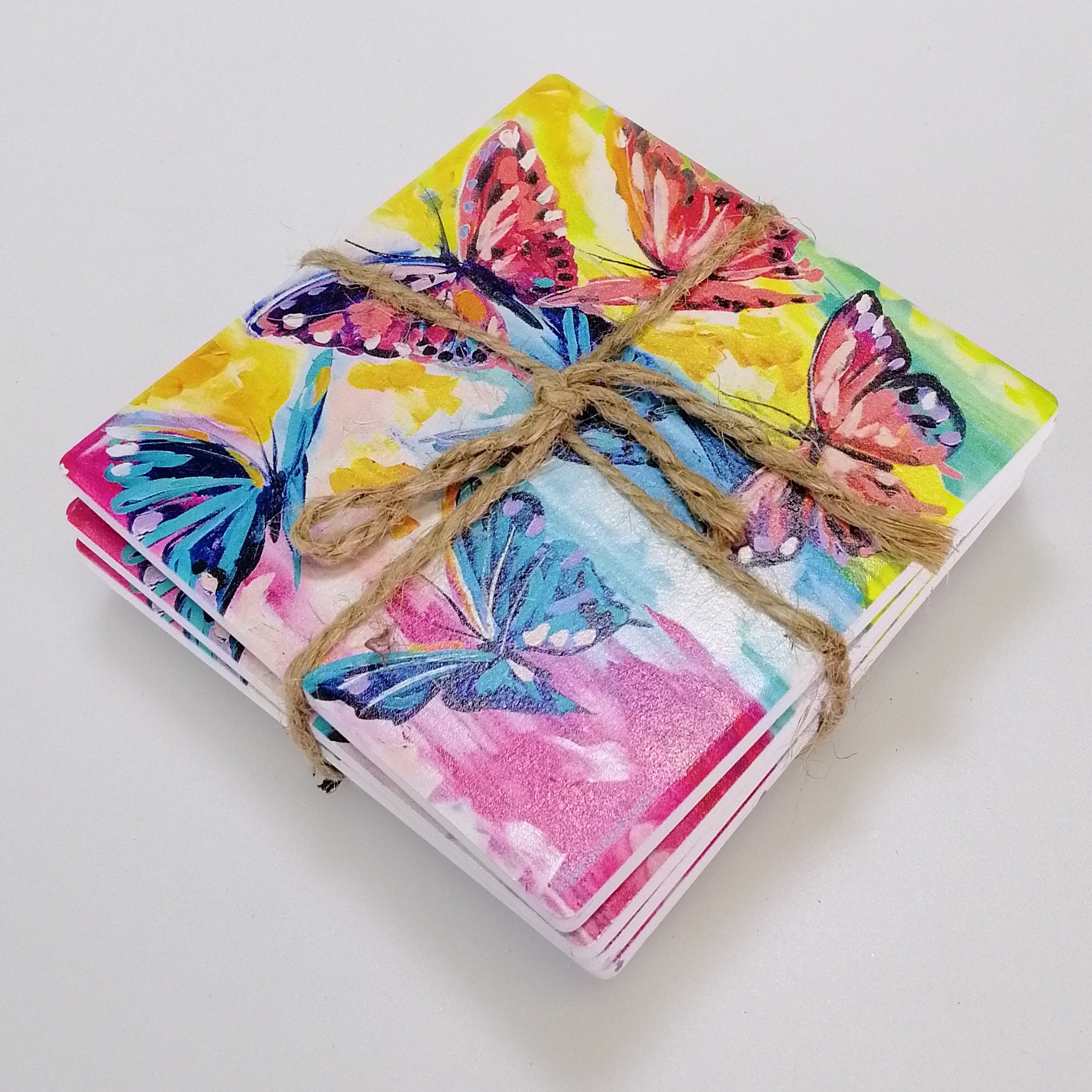 Ceramic 'Angels Take Flight' Coasters - Set of 4