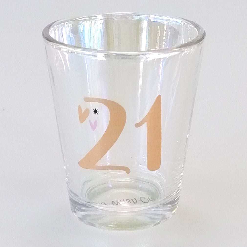21st Rainbow Hearts Flute & Shot Glass Set